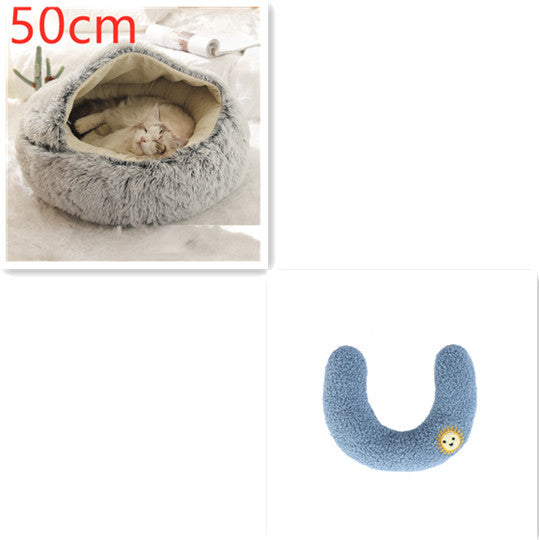 2 In 1 Dog And Cat Bed Pet Winter Bed Round Plush Warm Bed House Soft Long Plush Pets Bed Pet Products - 𝓢𝓱𝓸𝓹𝓵𝓮𝓬𝔂