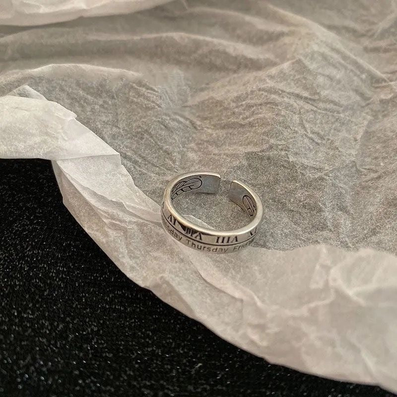 Retro Retro Roman Numerals Three-piece Ring Set Women - 𝓢𝓱𝓸𝓹𝓵𝓮𝓬𝔂