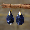 Bohemian Natural Stone Water Drop Pendant Earrings