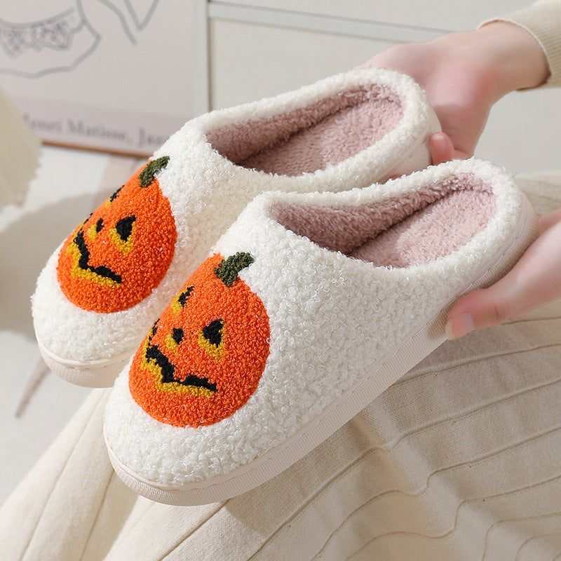 Halloween Pumpkin Cartoon Slippers Warm Winter Slippers Men And Women Couples Indoor House Shoes - 𝓢𝓱𝓸𝓹𝓵𝓮𝓬𝔂