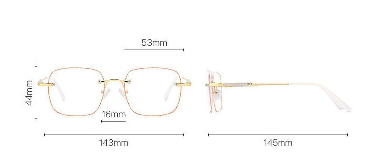 Frameless Glasses Female Myopic Anti Blue-ray Glasses