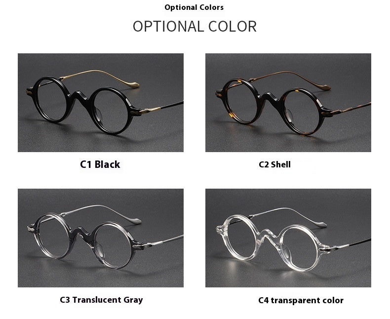 Sheet Metal Eyeglass Frame Fashion Retro Small Face With Myopic Glasses Option Pure Titanium Glasses Rim Men - 𝓢𝓱𝓸𝓹𝓵𝓮𝓬𝔂