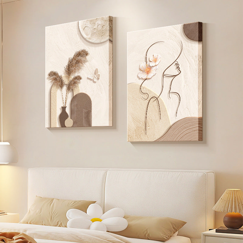 Decorative Painting Cream Style Abstract Line Character Mural - 𝓢𝓱𝓸𝓹𝓵𝓮𝓬𝔂