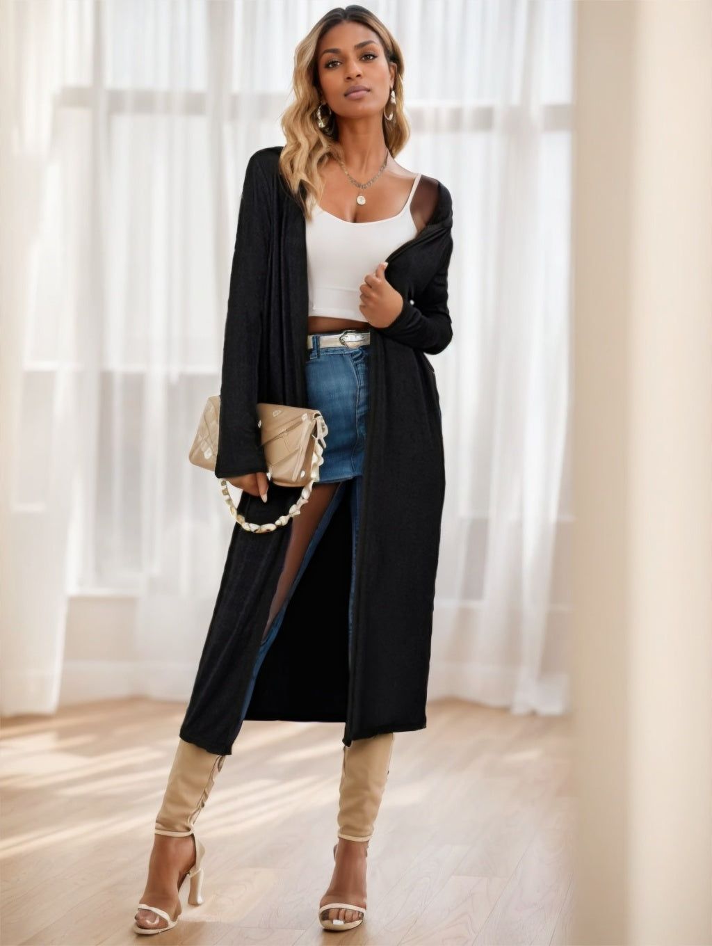 Women's Longline Knitted Cardigan Jacket - 𝓢𝓱𝓸𝓹𝓵𝓮𝓬𝔂