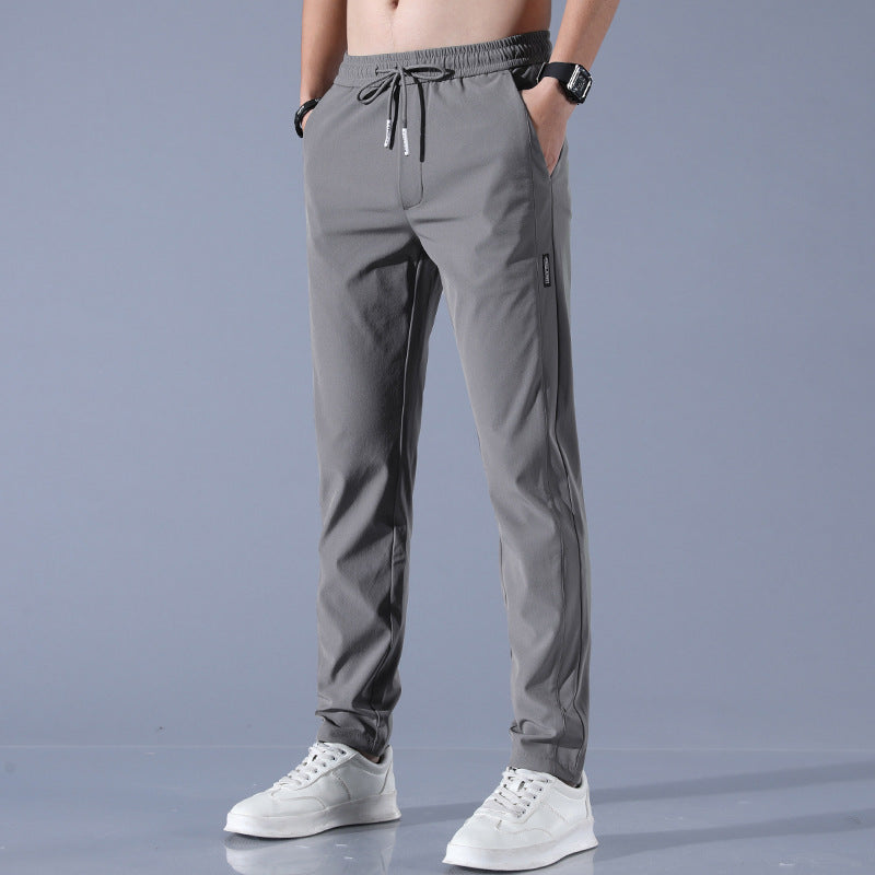 Summer Ice Silk Pants Men's Thin Business Casual Pants Stretch Breathable Straight-leg Tracksuit Pants - 𝓢𝓱𝓸𝓹𝓵𝓮𝓬𝔂
