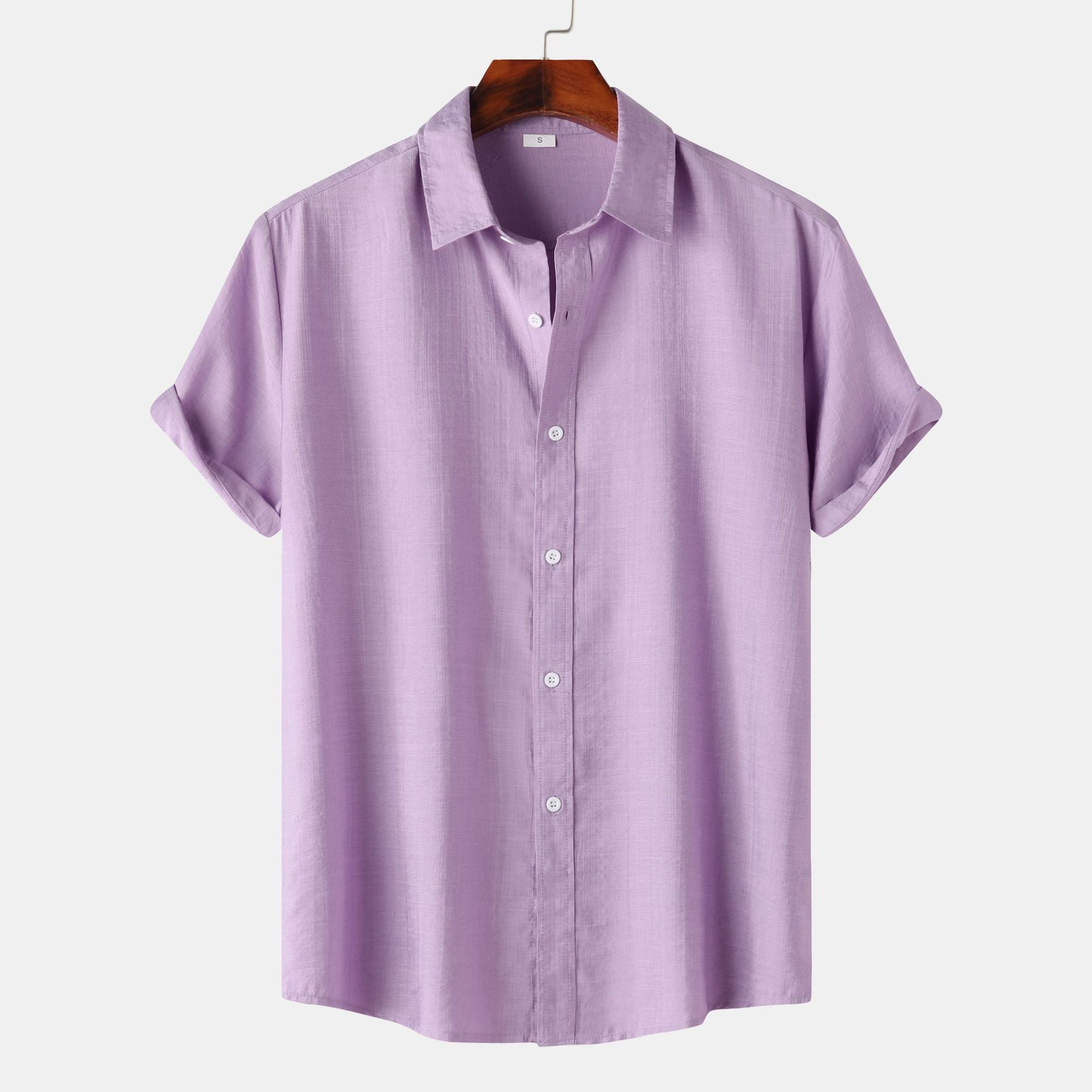 Teenagers Solid Color Short-sleeved Lapel Shirt Top - 𝓢𝓱𝓸𝓹𝓵𝓮𝓬𝔂