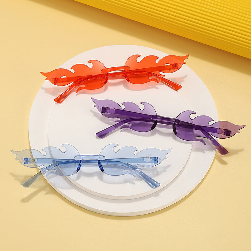 Flame Sunglasses Frameless Personality Colorful - 𝓢𝓱𝓸𝓹𝓵𝓮𝓬𝔂