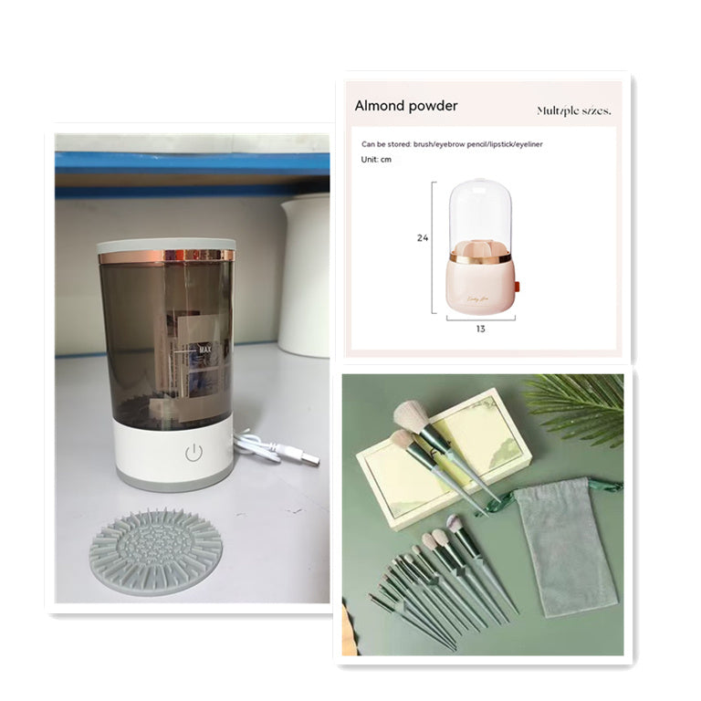Women Eye Shadow Brush Cleaning Tool Portable Electric Makeup Brush Cleaner Machine With USB Charging Automatic Cosmetic Brush - 𝓢𝓱𝓸𝓹𝓵𝓮𝓬𝔂