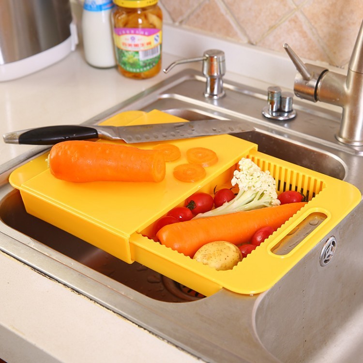 Multifunction Kitchen Chopping Blocks Sinks Drain Basket Cutting Board Vegetable Meat Tools Kitchen Accessories Chopping Board - 𝓢𝓱𝓸𝓹𝓵𝓮𝓬𝔂
