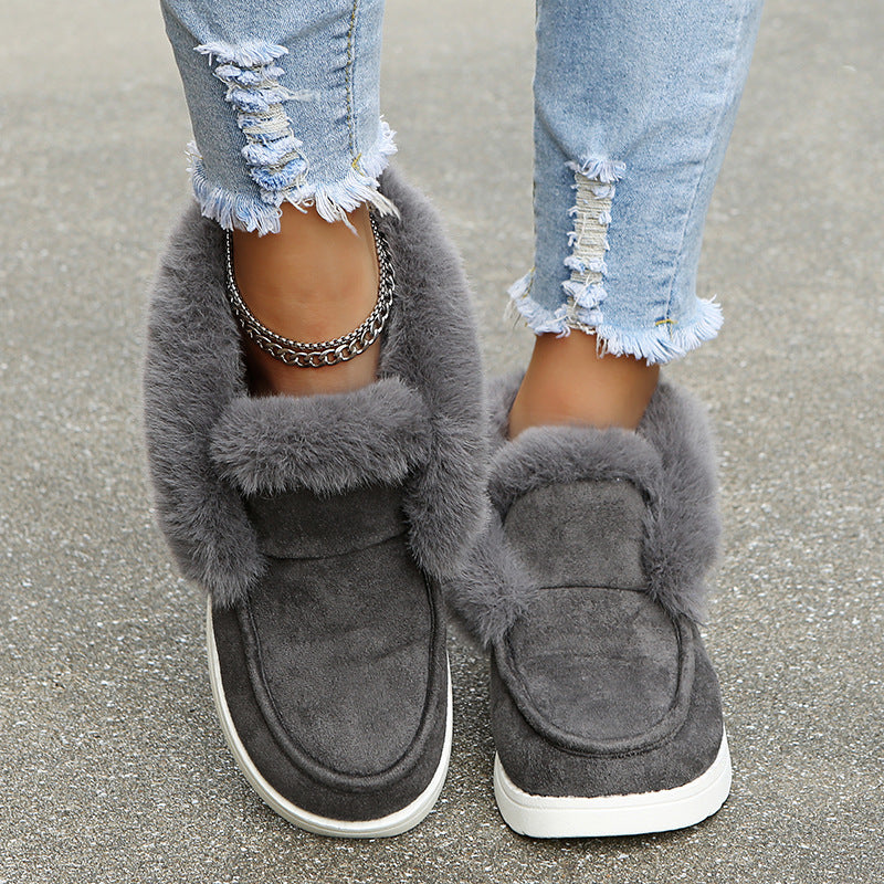 Snow Boots Warm Winter Shoes Plush Fur Ankle Boots Women - 𝓢𝓱𝓸𝓹𝓵𝓮𝓬𝔂