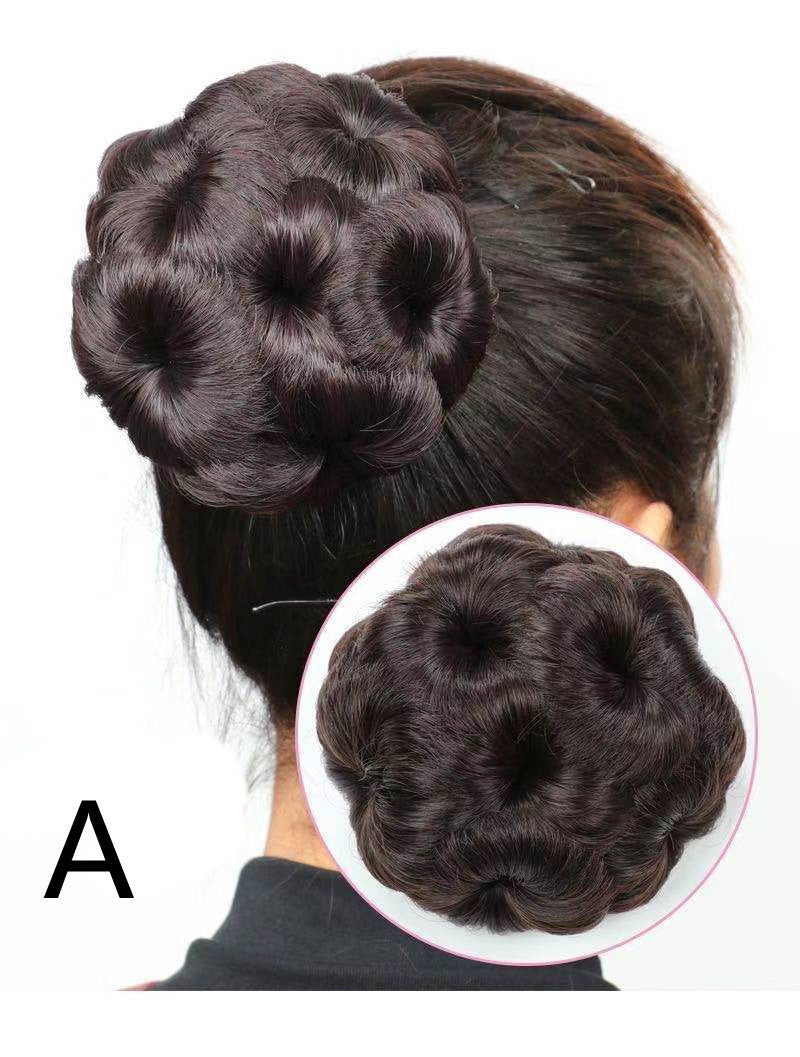 High Temperature Silk Wig Hair Ring, Hair Bun, Nine Flower Ball Head Bridal Costume Plate - 𝓢𝓱𝓸𝓹𝓵𝓮𝓬𝔂
