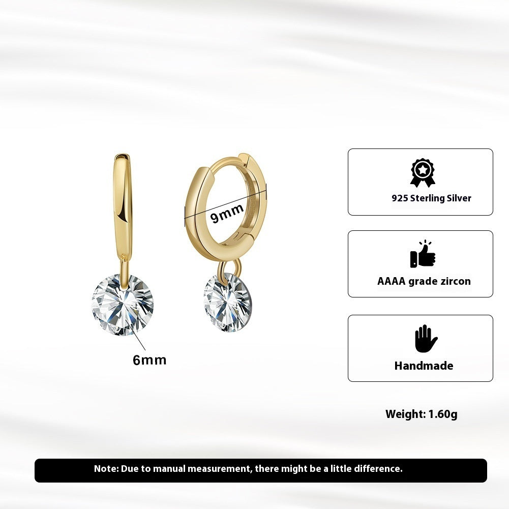 S925 Sterling Silver Zircon Earrings Eardrops - 𝓢𝓱𝓸𝓹𝓵𝓮𝓬𝔂