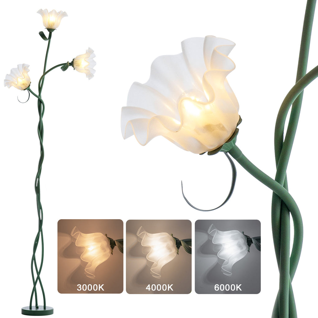 Cream Style Floor Lamp Living Room French Pastoral Bedroom Atmosphere Flower Lamp - 𝓢𝓱𝓸𝓹𝓵𝓮𝓬𝔂