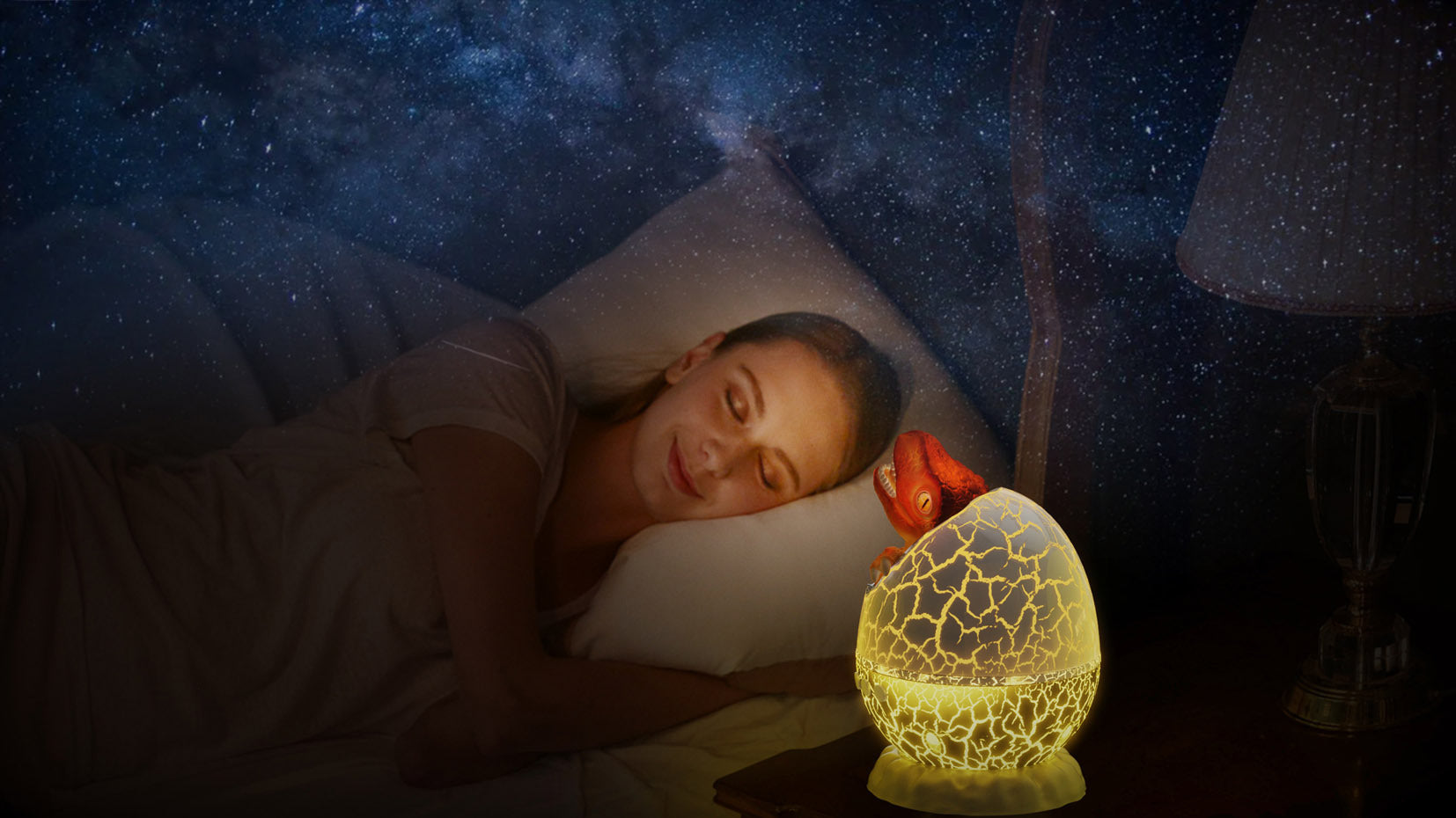 Cross-border Starry Sky Light, Cracked Translucent Dinosaur Egg Starry Sky Projection Light - 𝓢𝓱𝓸𝓹𝓵𝓮𝓬𝔂