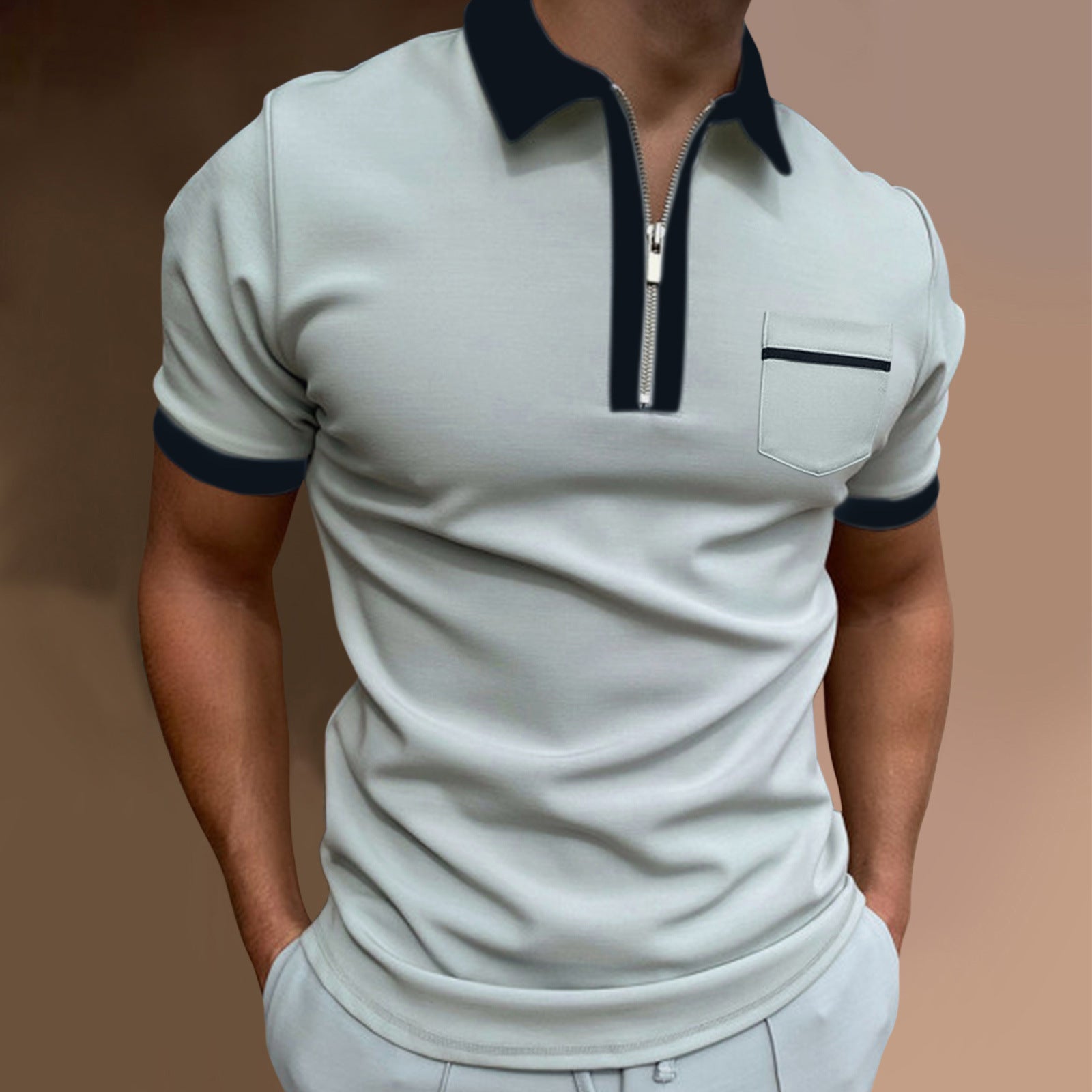 Men's Lapel Fashion Slim Pocket Men's T-Shirt POLO Shirt - 𝓢𝓱𝓸𝓹𝓵𝓮𝓬𝔂