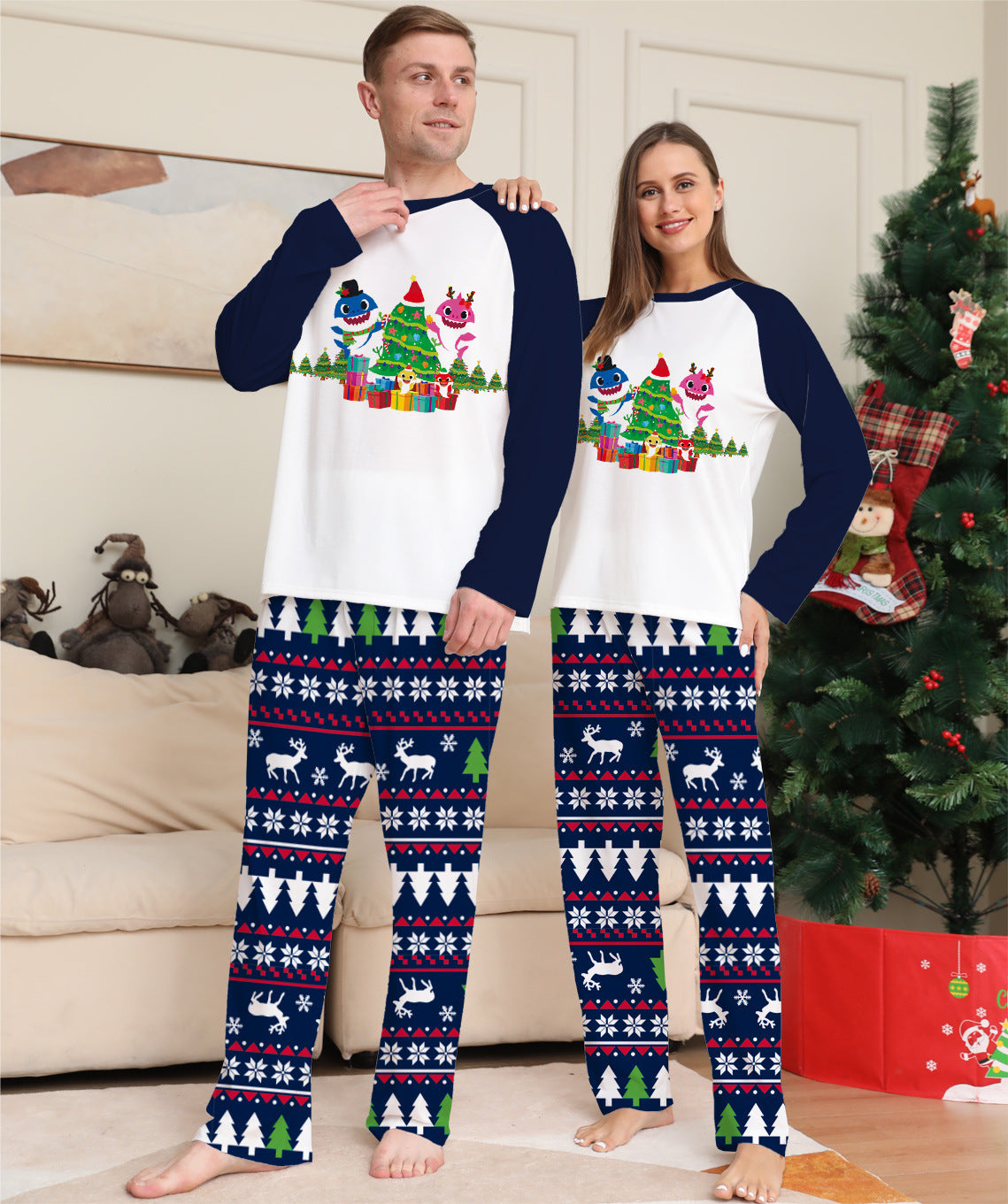 Family Matching Christmas Pajamas Set Xmas Long Sleeve Sleepwear Nightwear For Couples Kids Baby - 𝓢𝓱𝓸𝓹𝓵𝓮𝓬𝔂