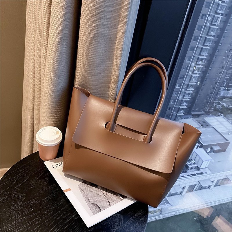 Fashion Women Shoulder Bags Large Capacity Handbags Simple Retro Tote Bags Solid Color Famous Brand High Quality Bags - 𝓢𝓱𝓸𝓹𝓵𝓮𝓬𝔂