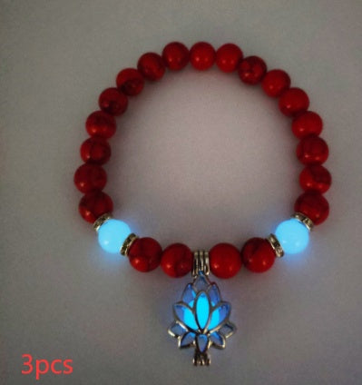 Energy Luminous Lotus Natural Stone Bracelet Yoga Healing Luminous Glow In The Dark Charm Beads Bracelet For Men Women Prayer Buddhism - 𝓢𝓱𝓸𝓹𝓵𝓮𝓬𝔂