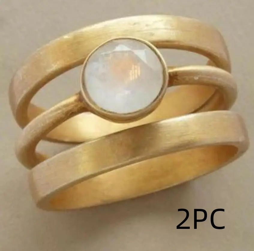 Asian Gold Hollow Women's Multi-layer Forefinger Ring