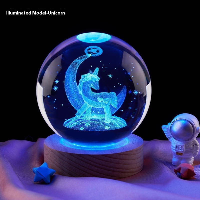 Moon Small Night Lamp Decoration Creative Crystal Ball - 𝓢𝓱𝓸𝓹𝓵𝓮𝓬𝔂