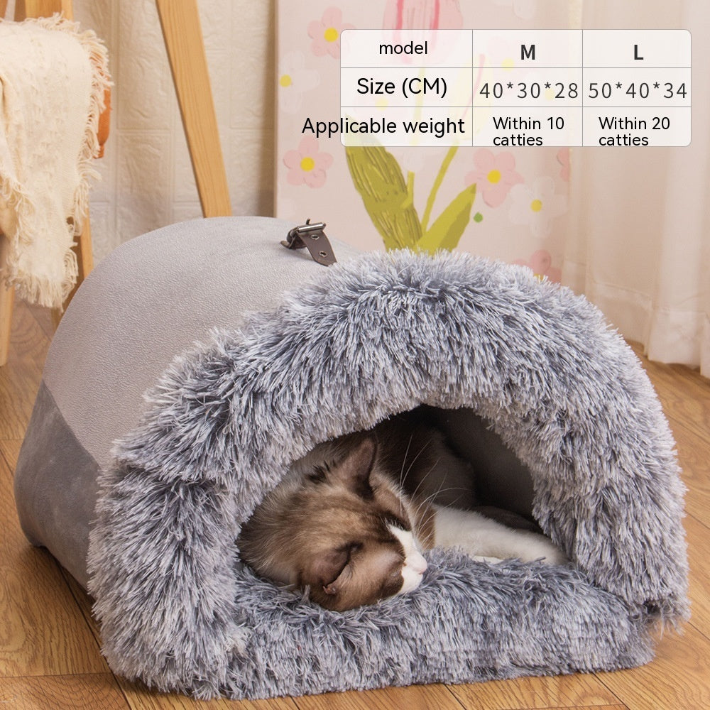 New Splice Portable Pet Nest Portable Autumn And Winter Warm Dog Nest Moisture-proof Long Fur Cat Nest Cross Border Pet Nest - 𝓢𝓱𝓸𝓹𝓵𝓮𝓬𝔂