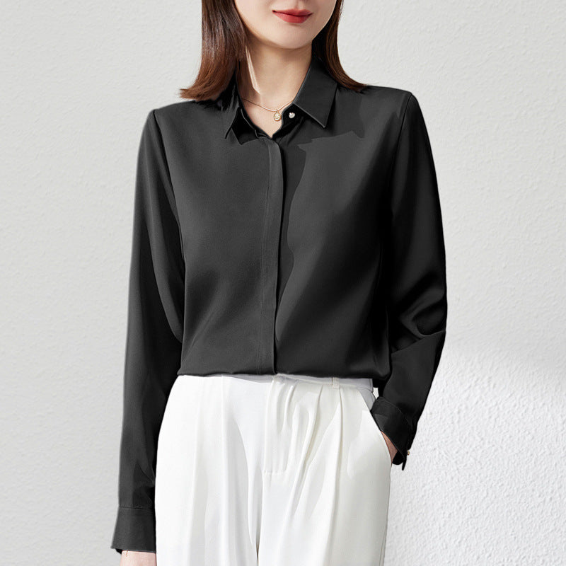 Graceful Satin Top OL Business Clothing Shirt For Women - 𝓢𝓱𝓸𝓹𝓵𝓮𝓬𝔂