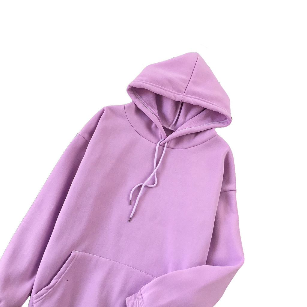Long Sleeve Solid Color Hooded Sweater Couple - 𝓢𝓱𝓸𝓹𝓵𝓮𝓬𝔂