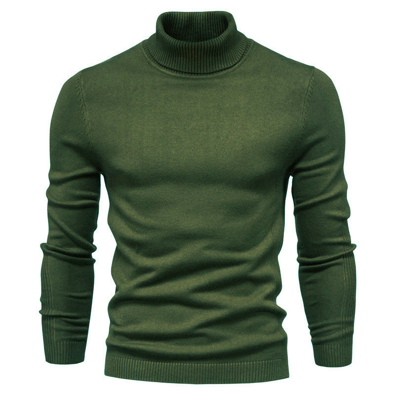 Men's Solid Color Slim Pullover Turtleneck Sweater Winter Casual Tops Clothing - 𝓢𝓱𝓸𝓹𝓵𝓮𝓬𝔂