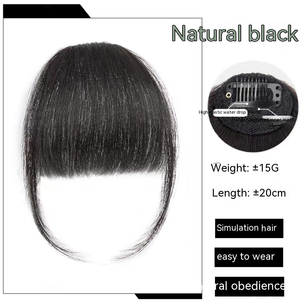 Natural Forehead Artificial Hair Straight Bangs Wig Set Seamless Invisible Wig Set - 𝓢𝓱𝓸𝓹𝓵𝓮𝓬𝔂