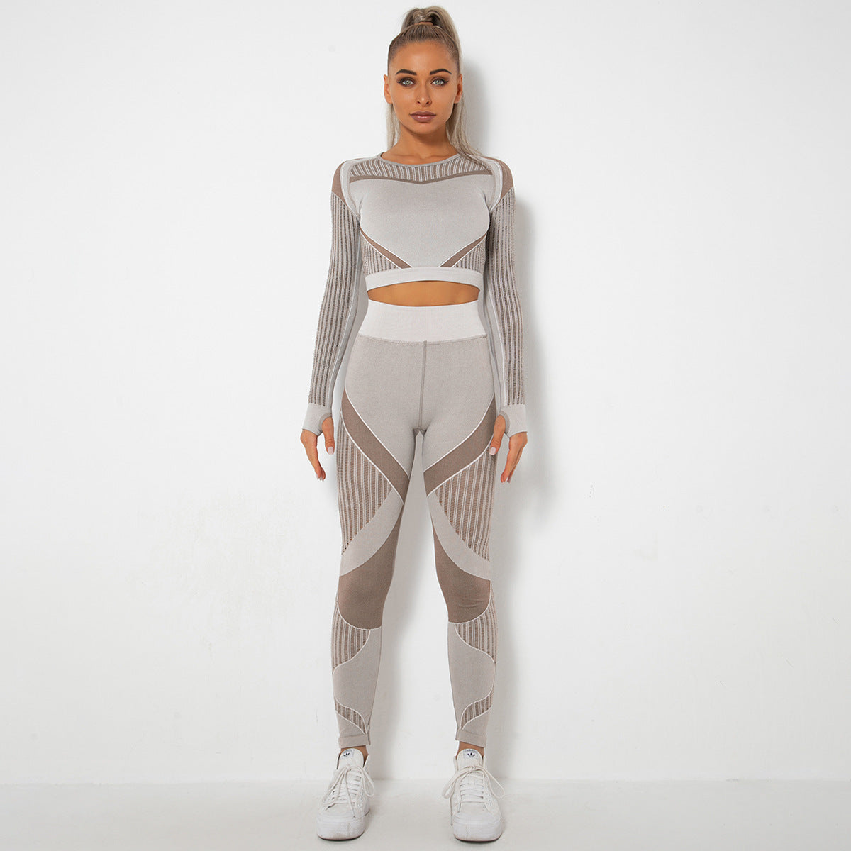 Seamless Knitted Absorbent Yoga Long-Sleeved Suit Yoga Wearsuit - 𝓢𝓱𝓸𝓹𝓵𝓮𝓬𝔂