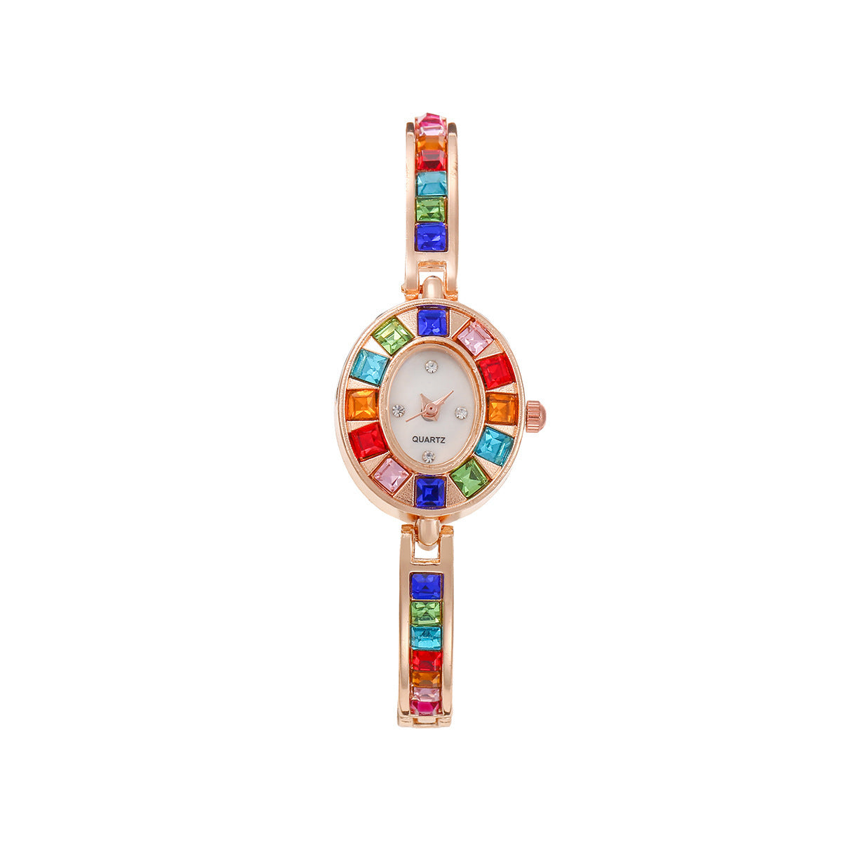 Fashion Small Oval Colorful Crystals Watch - 𝓢𝓱𝓸𝓹𝓵𝓮𝓬𝔂