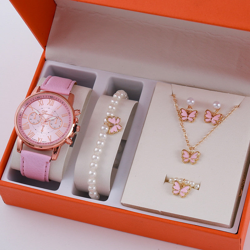 Ladies Graduated Belt Watch Jewelry Set - 𝓢𝓱𝓸𝓹𝓵𝓮𝓬𝔂