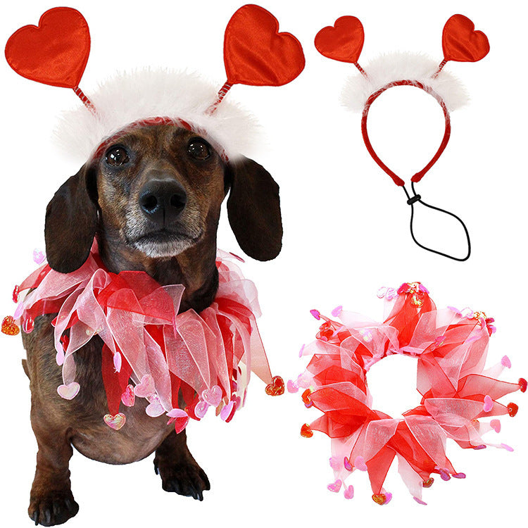 2025 Pets Valentine's Day Decoration Pet Scar Valentine's Day Hairband Dog Party Decoration Prop Dog Accessories Pet Products - 𝓢𝓱𝓸𝓹𝓵𝓮𝓬𝔂