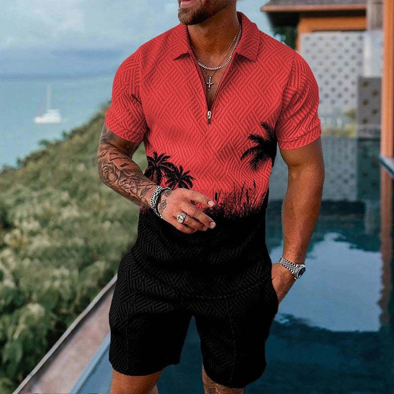 Fashion Casual Zipper Short Sleeve Suit - 𝓢𝓱𝓸𝓹𝓵𝓮𝓬𝔂