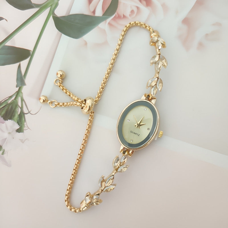Wheat Diamond Women's Watch Free Adjustment Pull-out Women's - 𝓢𝓱𝓸𝓹𝓵𝓮𝓬𝔂