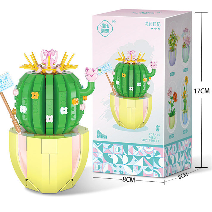 Building Block Puzzle Toy Eternal Flower Potted Mini Succulent Potted Plant - 𝓢𝓱𝓸𝓹𝓵𝓮𝓬𝔂