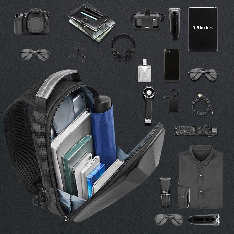 Men's Shoulder Messenger Multi-functional Fashion Leisure Crossbody Hard Shell Chest Bag - 𝓢𝓱𝓸𝓹𝓵𝓮𝓬𝔂