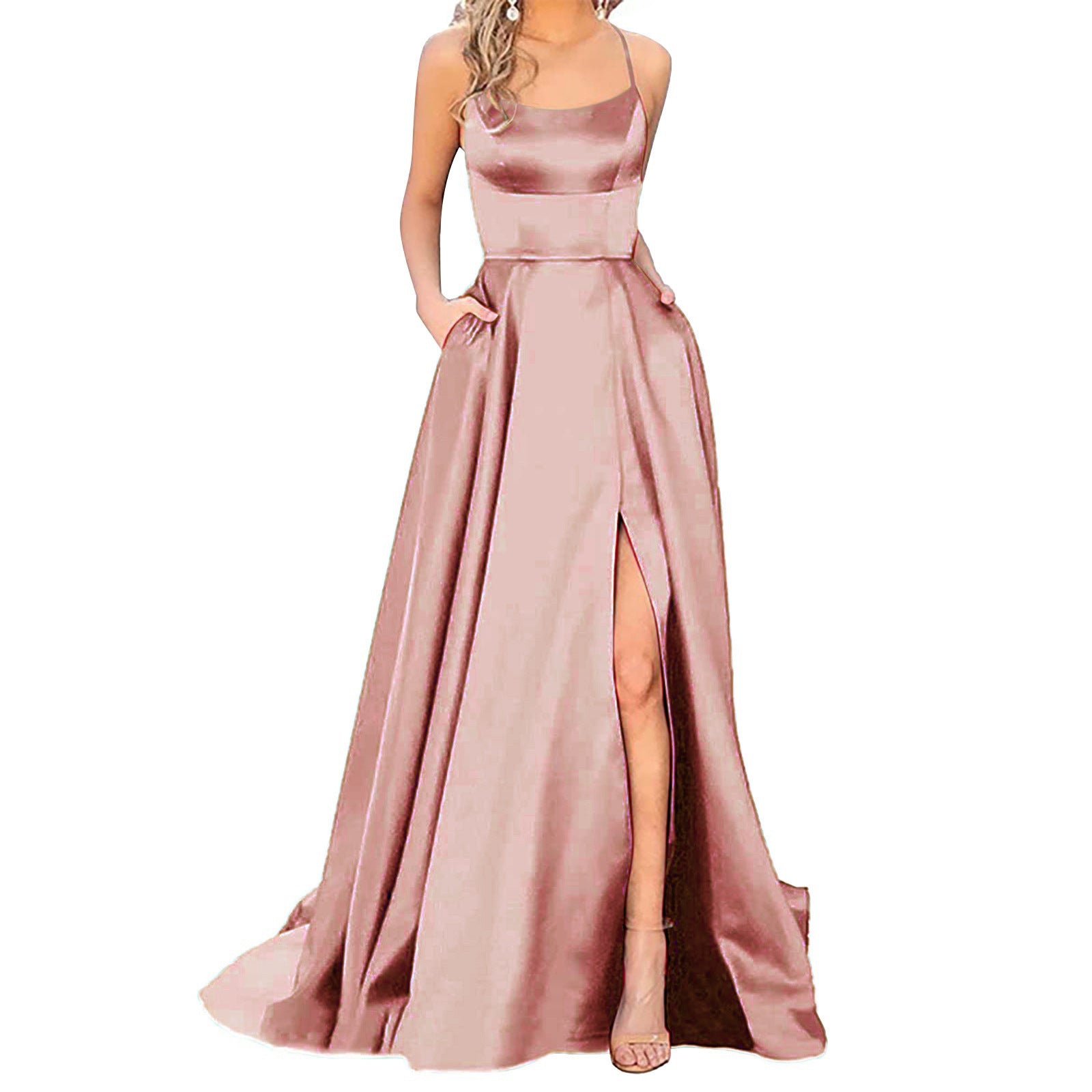Solid Color Long Slimming And Shoulder Hollow Girlfriends Fashion Bridesmaid Party Dress - 𝓢𝓱𝓸𝓹𝓵𝓮𝓬𝔂