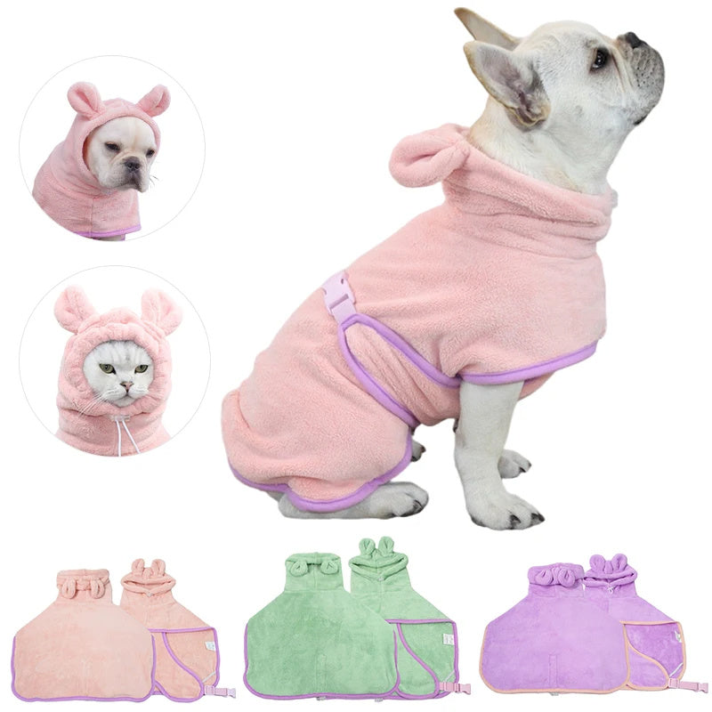 Pet Bathrobe Dog Bath Towel Super Absorbent Shower Cleaning Towel Dog Microfiber Drying Bath Towel Dogs Fast Dry Towel Pet Products - 𝓢𝓱𝓸𝓹𝓵𝓮𝓬𝔂