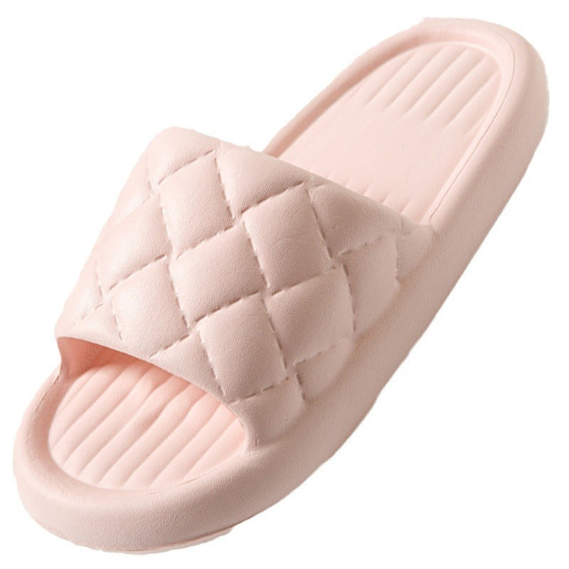 New Rhombus Home Slippers Summer Non-slip Floor Bathroom Slipper Lightweight Simple House Shoes For Women Men - 𝓢𝓱𝓸𝓹𝓵𝓮𝓬𝔂
