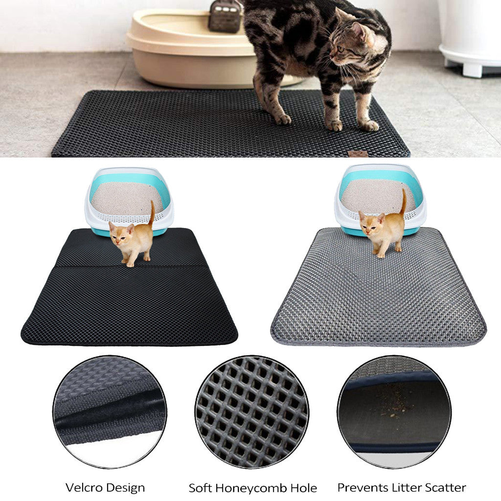 Double Layer Litter Cat Bed Pads Pet Cat Litter Mat Trapping Pets Litter Box Mat Pet Product Bed For Cats House Clean Mat - 𝓢𝓱𝓸𝓹𝓵𝓮𝓬𝔂