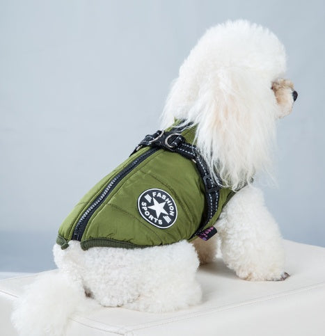Pet Warm Dog Cotton-padded Clothes Fleece-lined Thickened Reflective Gallus - 𝓢𝓱𝓸𝓹𝓵𝓮𝓬𝔂