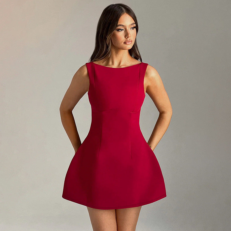 Sexy Slim-fitting Backless Dress Summer Sleeveless Short Dresses - 𝓢𝓱𝓸𝓹𝓵𝓮𝓬𝔂