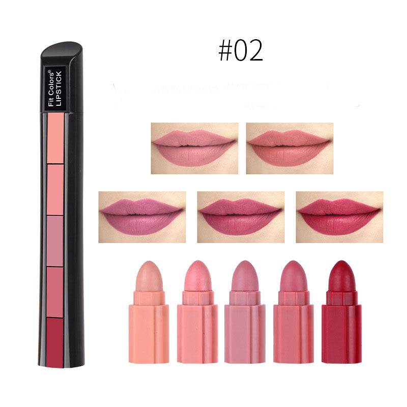 Matte 5-color Lipstick Set Velvet Lip Stick Non-stick Lip Gloss Long Lasting Waterproof Sexy Red Lipstick - 𝓢𝓱𝓸𝓹𝓵𝓮𝓬𝔂