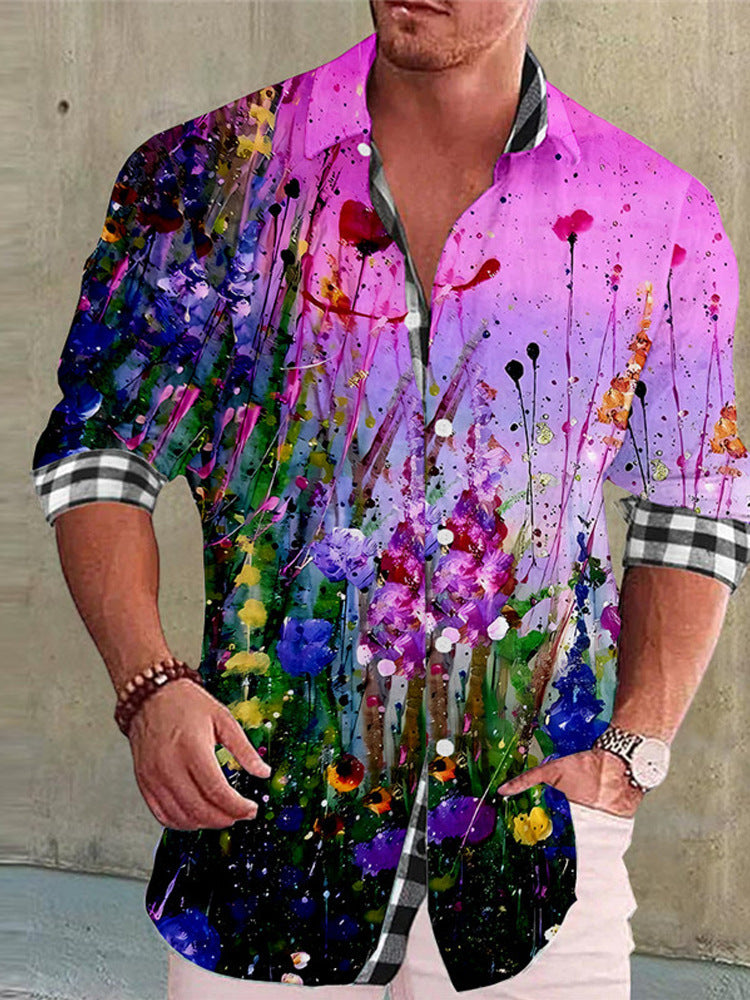 Color Matching Bamboo Linen Printed Men's Shirt - 𝓢𝓱𝓸𝓹𝓵𝓮𝓬𝔂