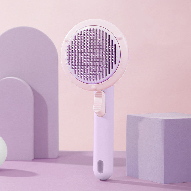 New Pet Cat Brush Hot Selling Hand-held Steel Wire Self-cleaning Comb Looper For Hair Removal - 𝓢𝓱𝓸𝓹𝓵𝓮𝓬𝔂