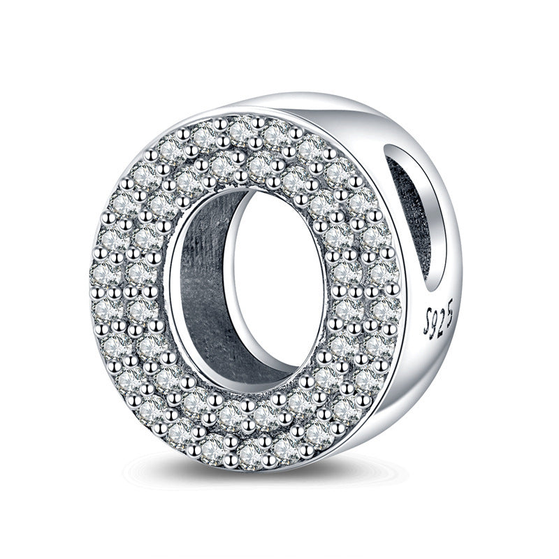 Twenty-six Letter Beads White Copper Silver Plated Beaded Braceletnecklace Ornament - 𝓢𝓱𝓸𝓹𝓵𝓮𝓬𝔂