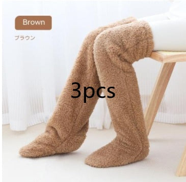 Over Knee High Fuzzy Long Socks Winter Warm Cold Leg Knee Joint Cold-proof Stockings Home Floor Sleeping Socks - 𝓢𝓱𝓸𝓹𝓵𝓮𝓬𝔂