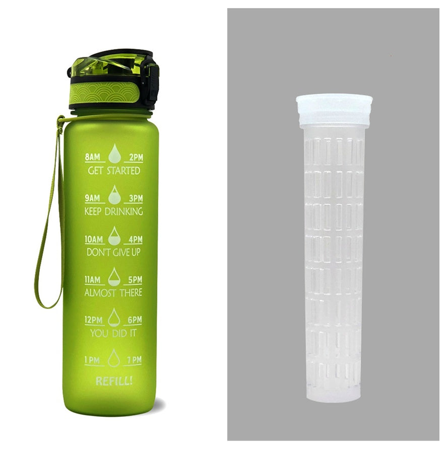 1L Tritan Water Bottle With Time Marker Bounce Cover Motivational Water Bottle Cycling Leakproof Cup For Sports Fitness Bottles - 𝓢𝓱𝓸𝓹𝓵𝓮𝓬𝔂