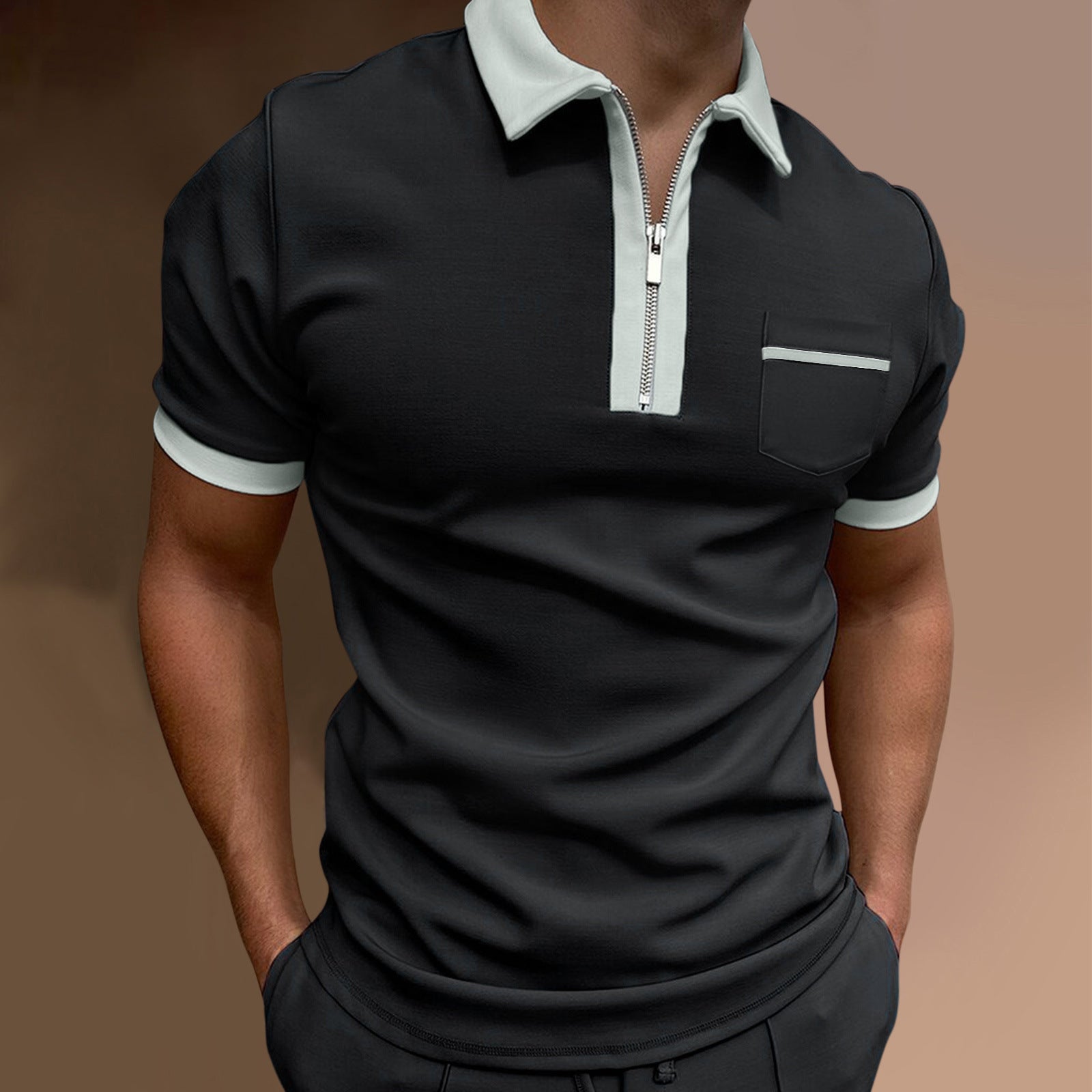 Men's Lapel Fashion Slim Pocket Men's T-Shirt POLO Shirt - 𝓢𝓱𝓸𝓹𝓵𝓮𝓬𝔂